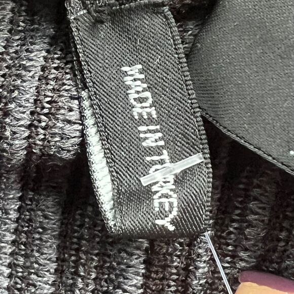 Fusun Cardigan Sweater L Brown Gray Abstract Stripe Merino Wool Open Lagenlook - Picture 14 of 16